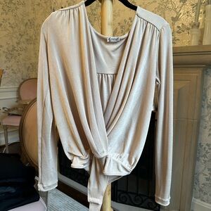 Free People Nude Shimmer Bodysuit - NEW WITH TAGS